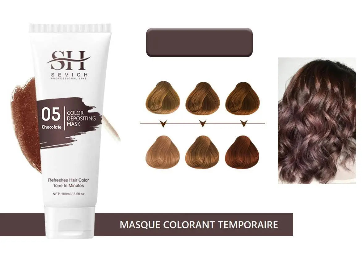 Masque Colorant Cheveux - Semi permanent Chocolat - Ma Cire Colorante