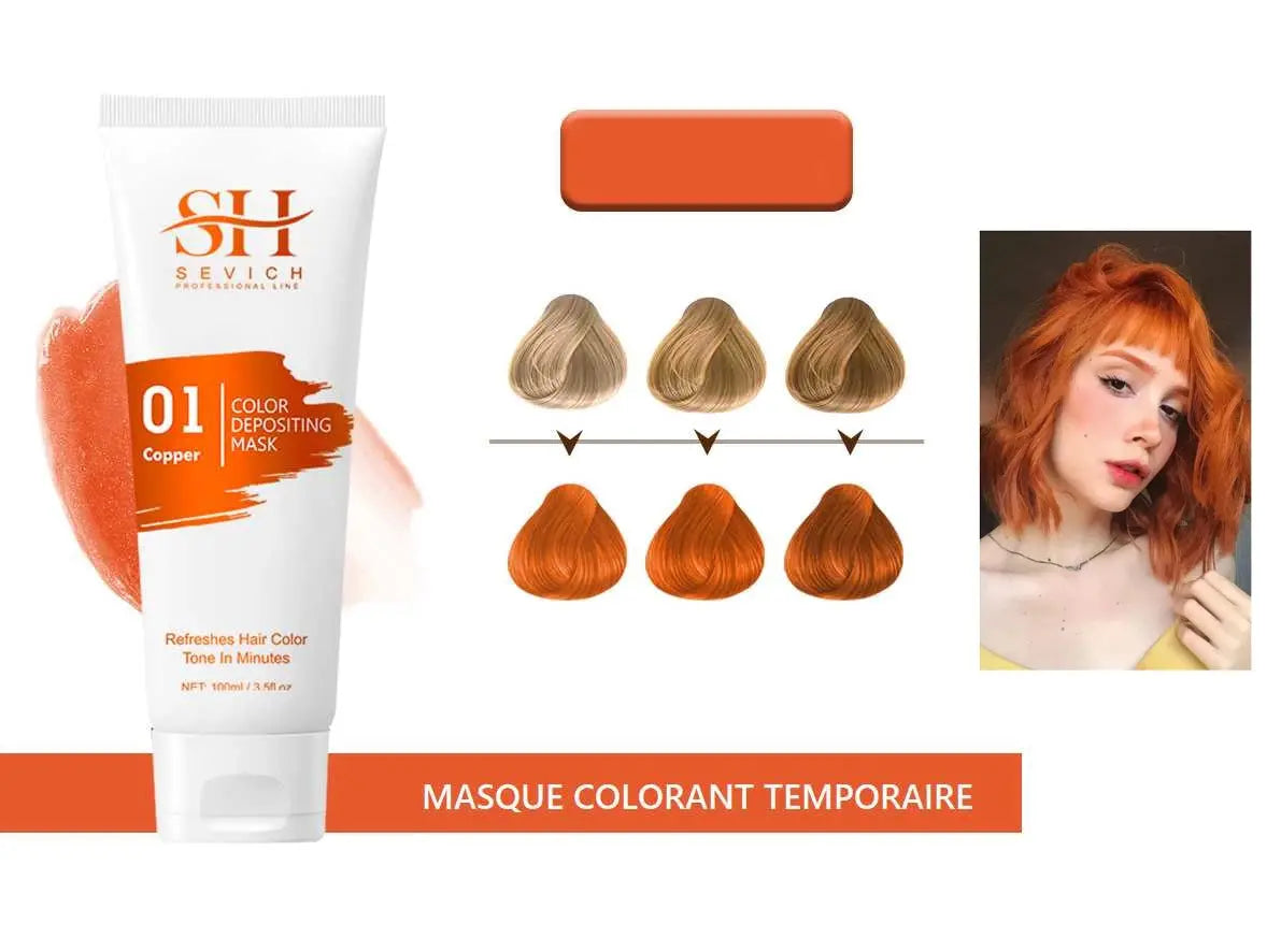 Masque Colorant Cheveux - Semi permanent Orange - Ma Cire Colorante