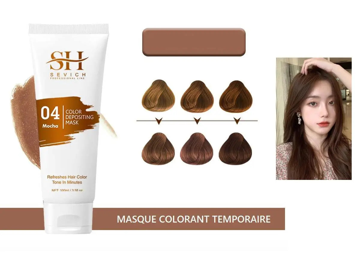 Masque Colorant Cheveux - Semi permanent Marron - Ma Cire Colorante