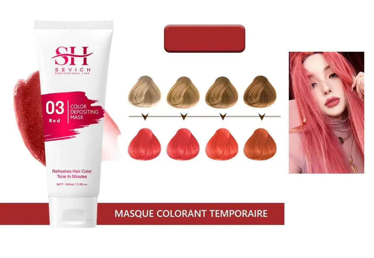 Masque Colorant Cheveux - Semi permanent Rouge - Ma Cire Colorante