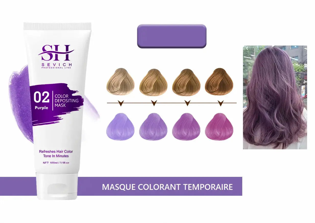 Masque Colorant Cheveux - Semi permanent Violet - Ma Cire Colorante