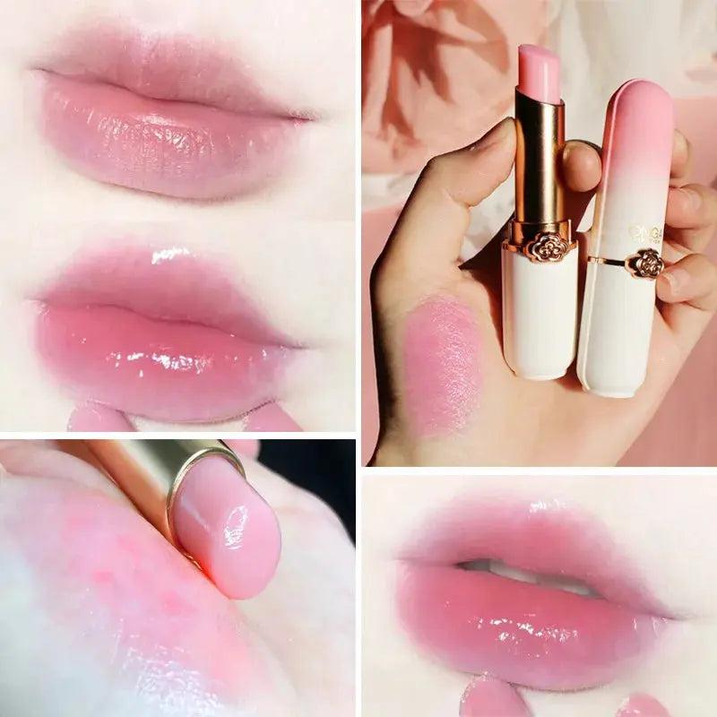 Peach Color Lip Balm Crystal Temperature Change Lipstick Girl Moisturizing LongLasting Lip Gloss Makeup Lip Care Repair Cosmetic Ma Cire Colorante