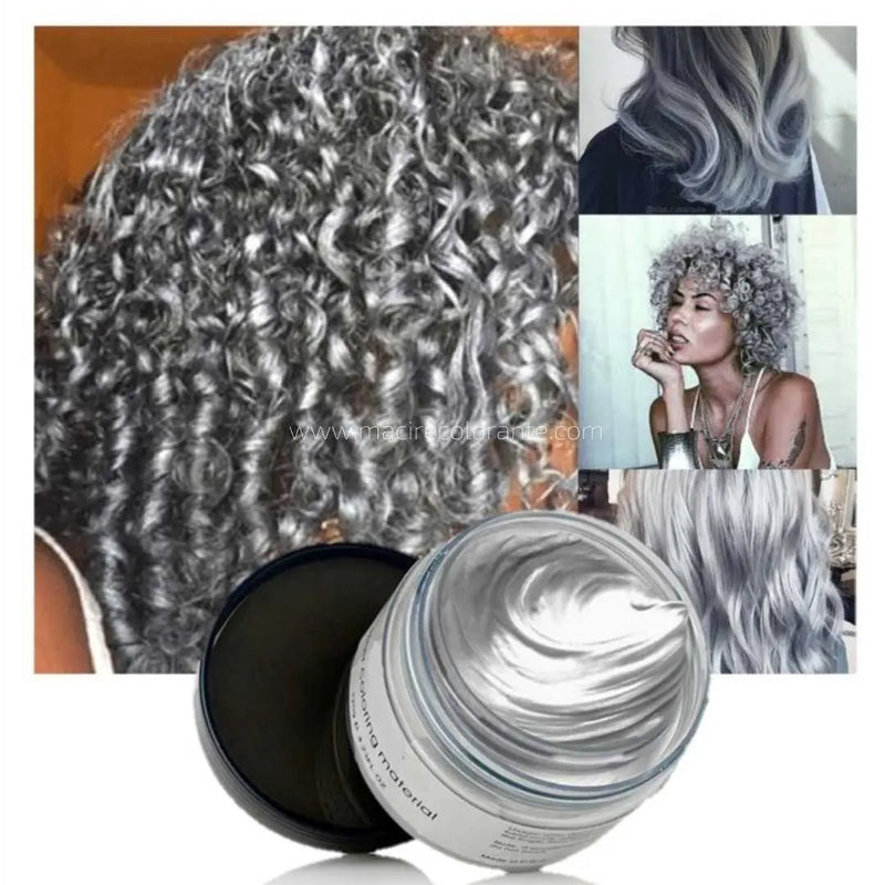 Coloration éphémère gris pour les cheveux