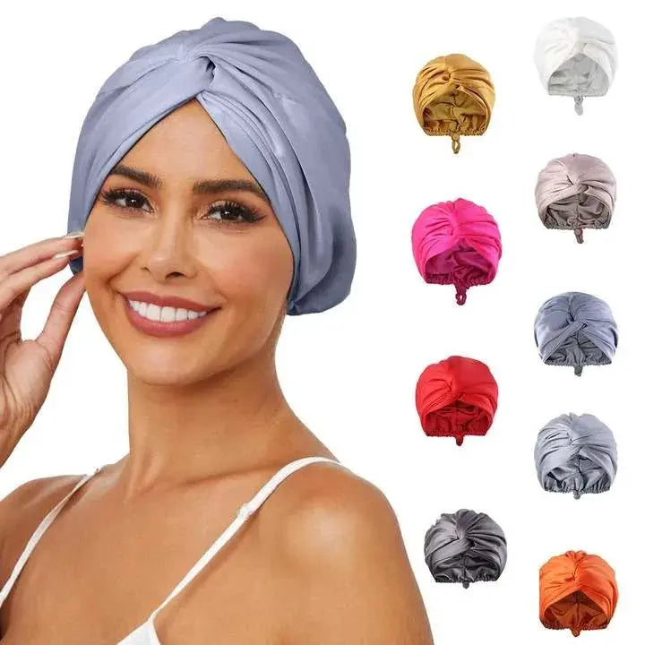 Turban en Satin pour Cheveux, Ajustable - Jour et Nuit