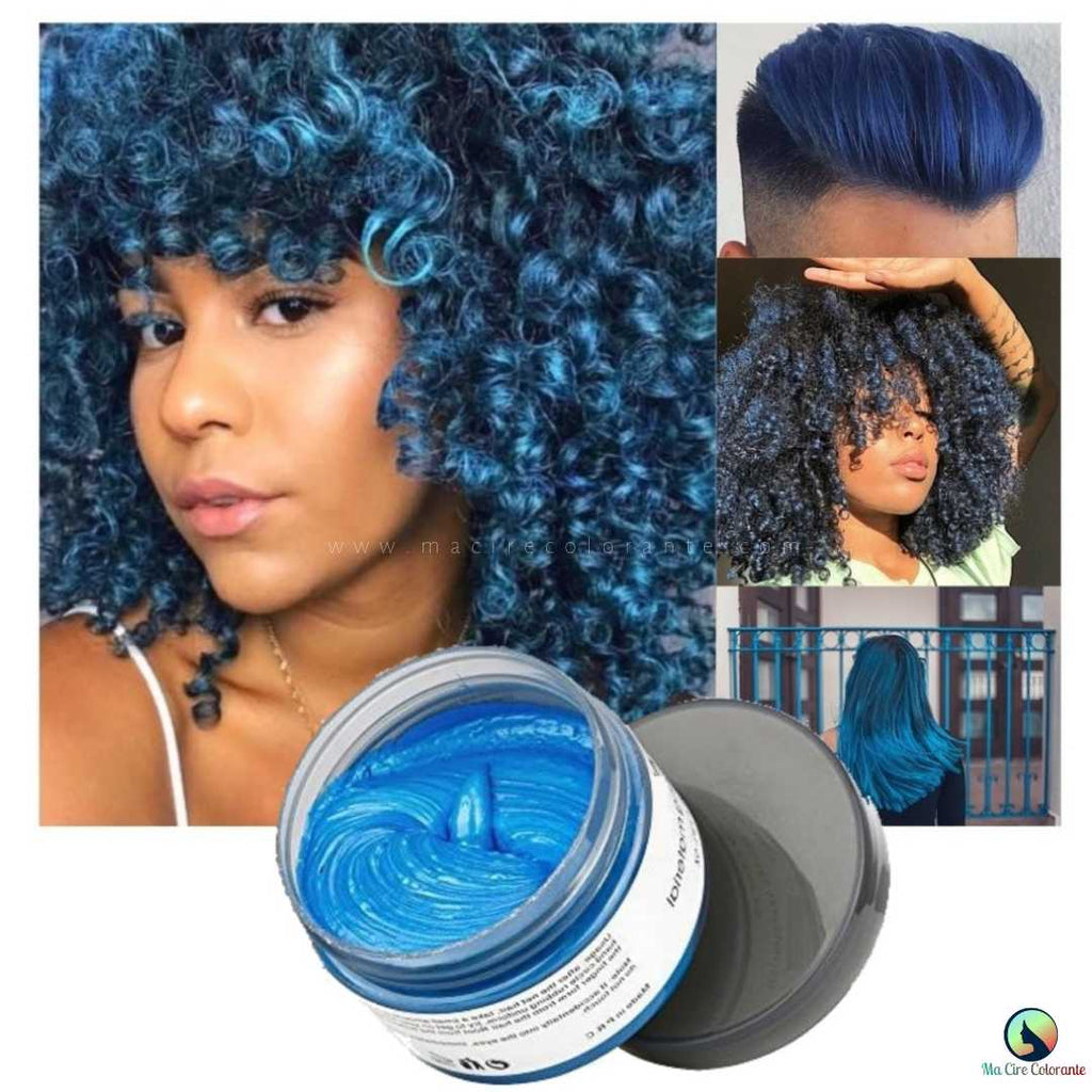 Bleu et Vert Cire Colorante Cheveux Lavable Coloration Cheveux Temporaire  Boue Jetable Bombe Cheveux Cire Pour Halloween Christmas Cosplay(120g*2)