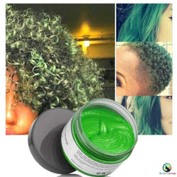 Coloration temporaire pour cheveux couleur vert.